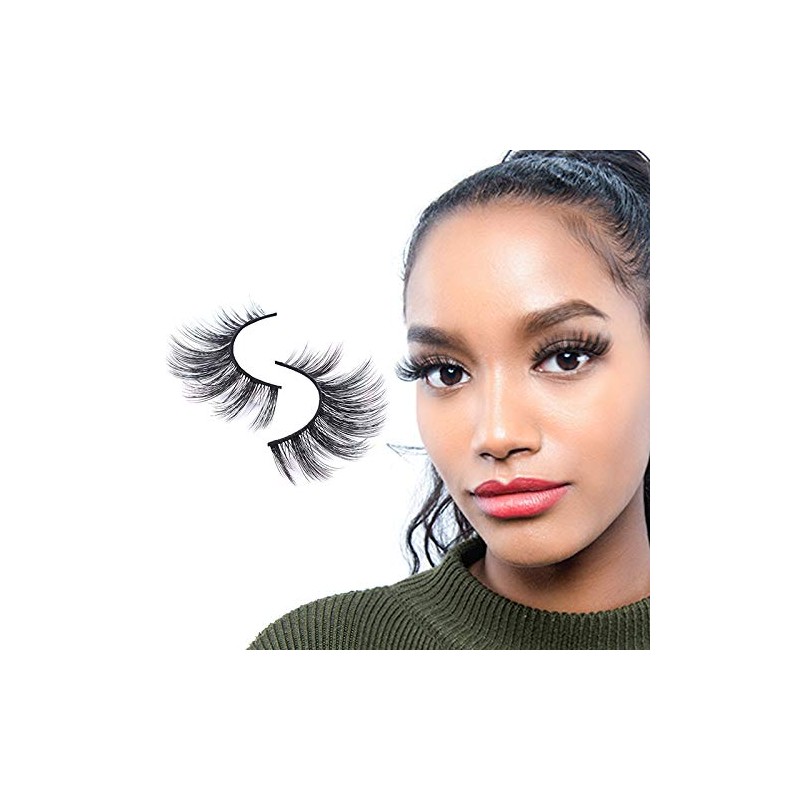 Lunamoon False Eyelashes, 3D Natural False Eyelashes, Handmade, Crisscross, Reusable,