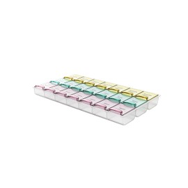 Haro for you 1 Week Pill Box, Morning Noon Evening, Pill Box Flat Colourful, Easy Organisation of Weekly Pill Intake, Practical Pill Box with Separate Compartments