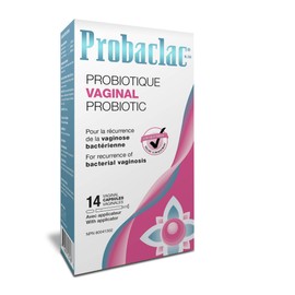 Probaclac Vaginal Probiotic for BV. Bacterial Vaginosis Formula. Reduces the recurrence of bacterial vaginosis. Contains 8 billion active cells, concentration guaranteed until expiry date.