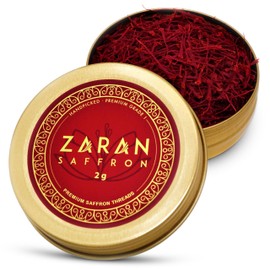 Zaran Saffron, Superior Saffron Threads (Super Negin) Premium grade Saffron Spice for Paella, Risotto, Tea's, and all Culinary Uses (2 Grams)
