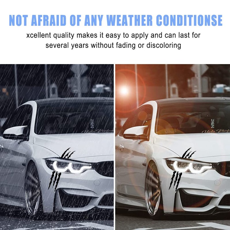 EQLEF Car Sticker Claws Scratch, 2Pcs Claw Mark Car Decal