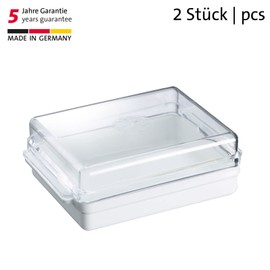 Westmark 208822E3 Plastic Traditional White Clear Fridge Butter Dishes