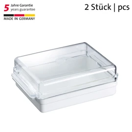 Westmark 208822E3 Plastic Traditional White Clear Fridge Butter Dishes