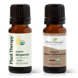 Plant Therapy Plant Therapy Organic Bergamot & Organic Atlas Cedarwood Essential Oils for Diffusion, 10 mL (1/3 oz) Each, 100% Pure, Undiluted, Natural Aromatherapy, for Skin & Hair