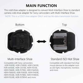 Multi-Interface Shoe Adapter MIS Converter to Universal Cold Shoe Adapter Compatible for Sony Multi-Interface Shoe Camcorder (Updated Version)