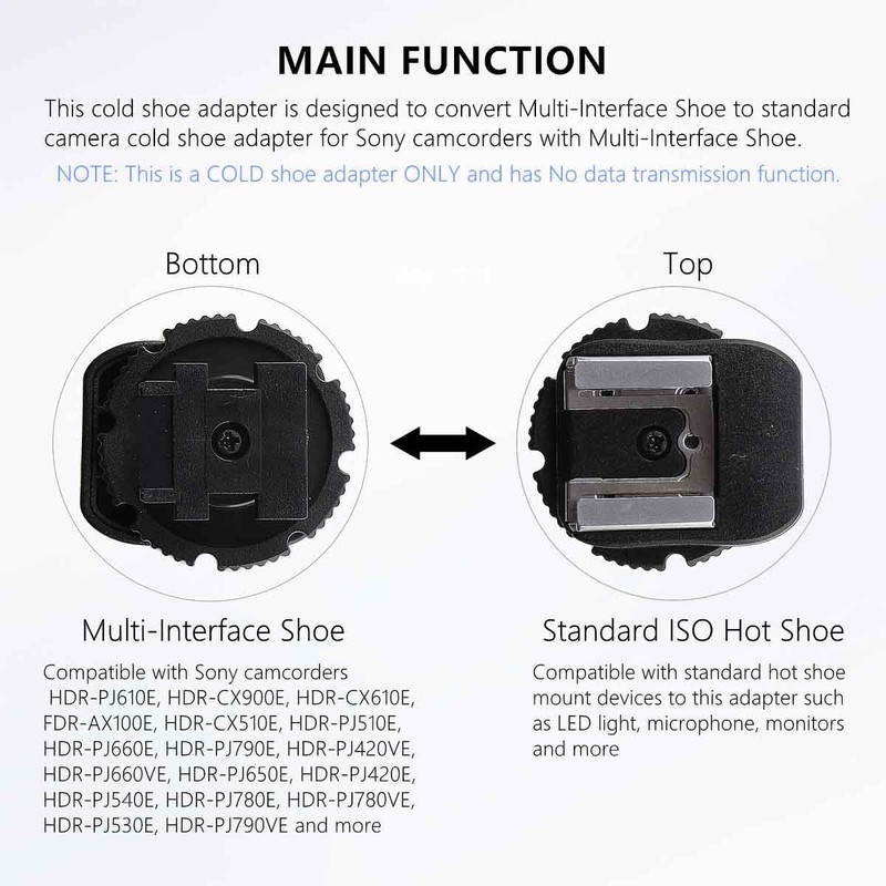 Multi-Interface Shoe Adapter MIS Converter to Universal Cold Shoe Adapter