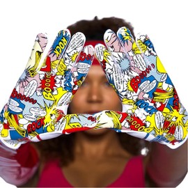 MASSOV Comic Hands ERA 9.0s Limited Edition Football Gloves - Men’s Football Receiver Gloves with Sticky ProTac Palms & MassovMesh for Superior Breathability & Durability (XX-Large)