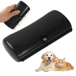 Fellwunder Bürste Hund, Pet Hair Removal Brush, Fur Wonder Brush Dog, Hundebürste, Tierhaarentferner Handschuh, Katzenbürste, Deshedding für Hunde und Katzen,Schwarz