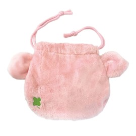 NICI 3090650 Pink Pig Drawstring Pouch Figure Face Pouch German Plush Gift Pig