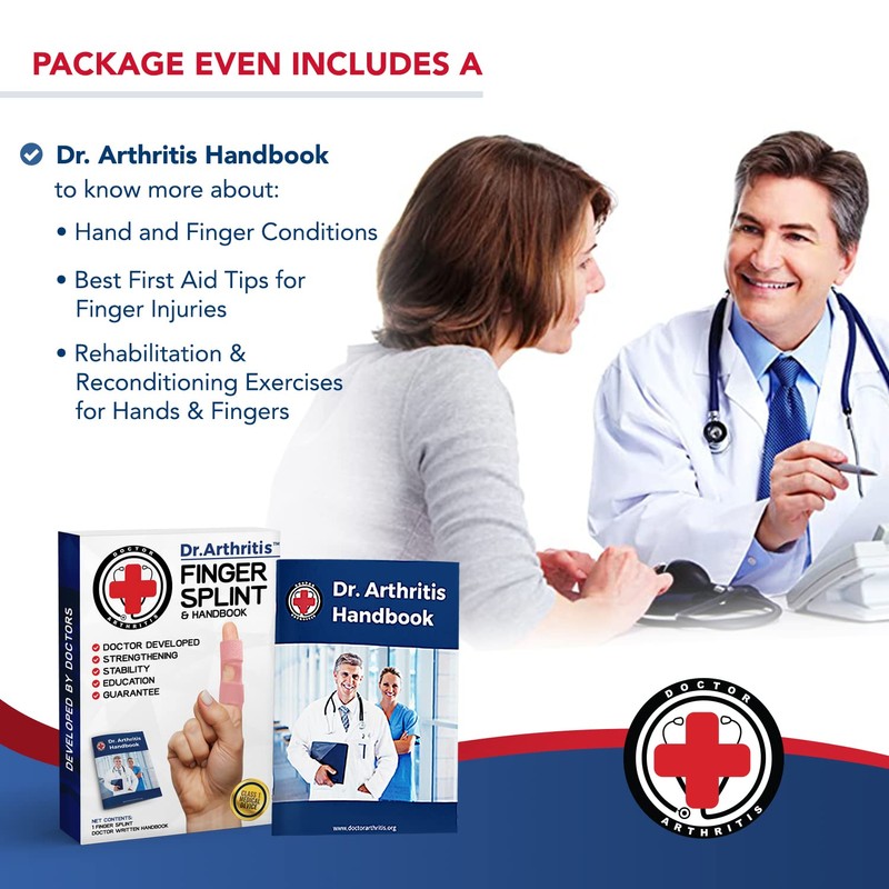 Doctor Developed Finger Splint & Handbook - Trigger Finger, Arthritis,