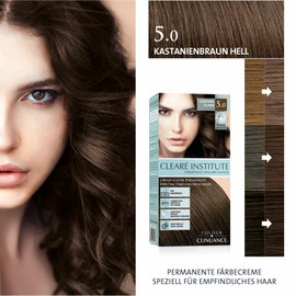 Clinuance Permanent Colouration without Ammonia Sensitive Hair 5.0 Chestnut Brown Light 170 ml (x3)