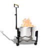 FEBTECH - 22" Portable Firepit Trolley Stand with Telescopic Handle