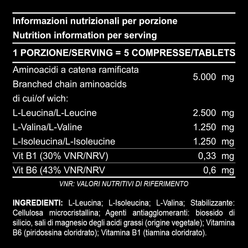 EUROSUP BCAAs 1000 2:1:1 – 150 compresse – Aminoacidi Ramificati