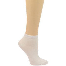 Ladies 12 Pairs Summer Ankle Low Cut Invisible Blank Solid Plain Socks White