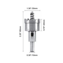Wexecon 2Pcs 1 3/8 Inch|35mm Carbide Hole Saw Kit for Metal Hole Cutter Drill Bit with Pilot Drill Bit for Stainless Steel Sheets, Metal Tubes, Iron Plate(1 3/8 Inch Hole Saw)