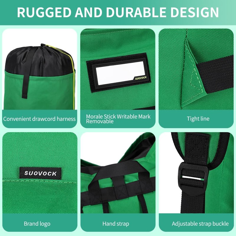 SUOVOCK Extra-Large Heavy Duty Laundry Bag Backpack - Drawstring Closure