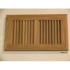 6" x 14" Hi-Output Walnut Flush Unfinished Wood Heat Register/Vent