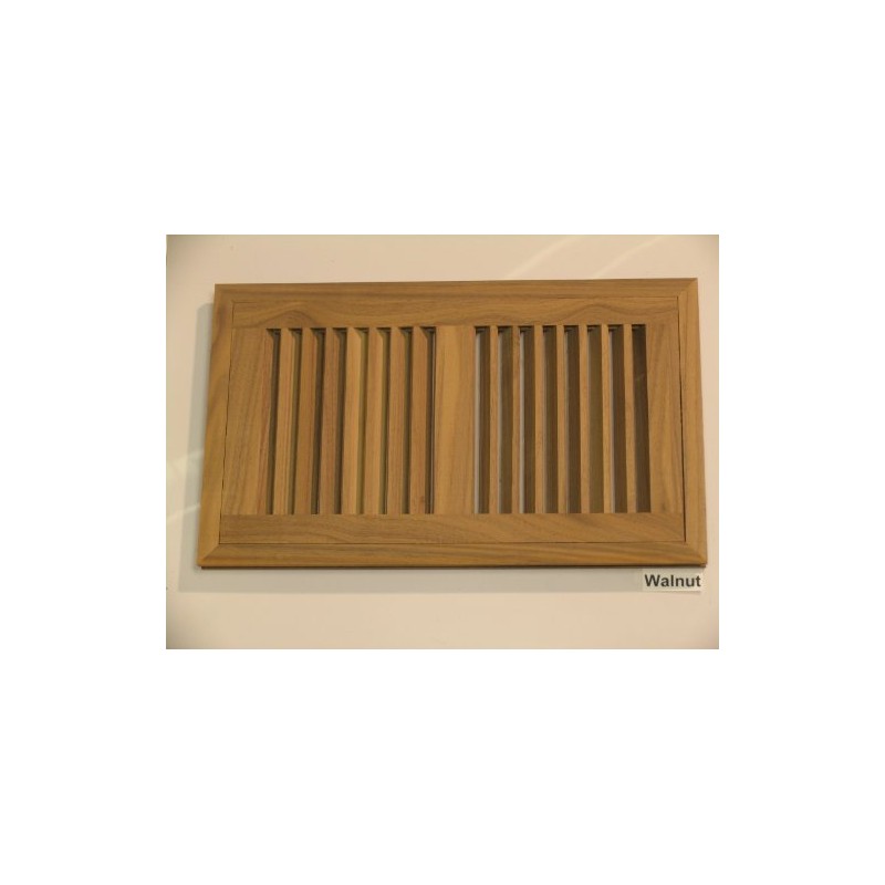 6" x 14" Hi-Output Walnut Flush Unfinished Wood Heat Register/Vent