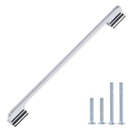 monti hardware | 5 Pack Polished Chrome 8.8 Inch Hole Center | Solid Metal Cabinet Handles Bathroom Home Decor Drawer Pulls | Stainless Metal Kitchen Cabinet Handles | Togano Collection