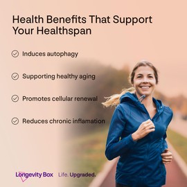 Longevity Box Spermidine Supplement - 120 Capsules, 10mg Spermidine derived from 900mg Wheat Germ Extract with 50mg Thiamin & 50mg Zinc, 99% Pure with 3rd Party Certified, Vegan-Friendly & Non-GMO