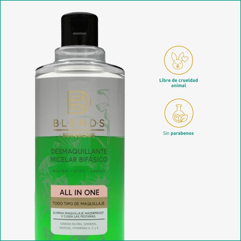 Desmaquillante Micelar Bifásico Blends Botanicare 350ml