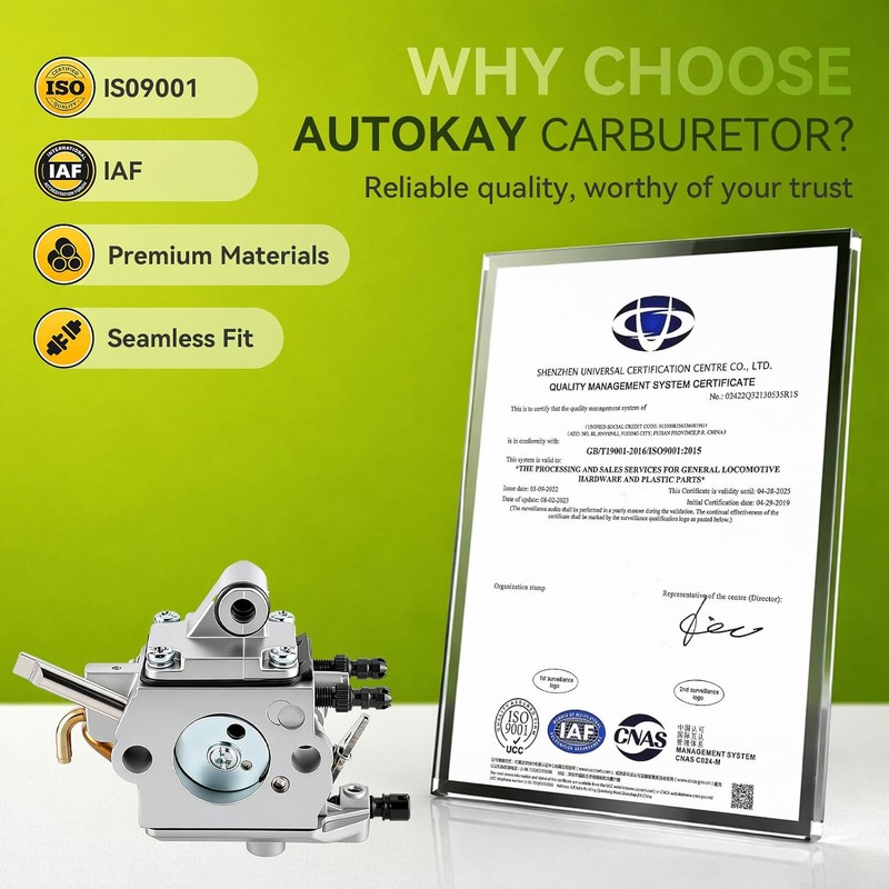 AUTOKAY 1137-120-0650 Carburetor Fits for Stihl MS192 MS192T MS192TC Chainsaw