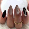 Mezrkuwr 24 Pieces Press On Almond Nails Medium False Nails