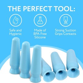 Kquepo Sklerallinsen-Entferner und -Einsetzer, 3er-Pack, Kontaktlinsen-Entfernungswerkzeug Ohne Entlüftung für Harte Kontaktlinsen und Künstliche