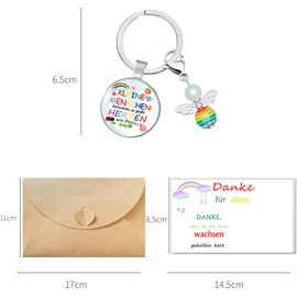 Little People Need as Big Hearts as Your Gift Farewell Teacher Childminder Nursery Pearl Angel Key Ring Transparent