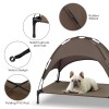 Heeyoo Elevated Dog Bed with Canopy, Portable Dog Cot with