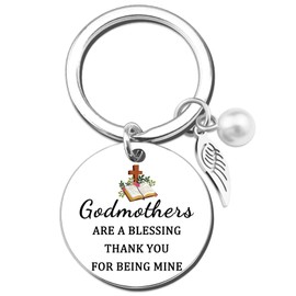 VMHEFAV VMHEFAV Godmother Gift from Godchild Fairy Godmothers Proposal Gift for Women Birthday Mothers Day Keychain Will You Be My Godmother Thank You Gifts Thoughtful Meaningful Gifts Ideas