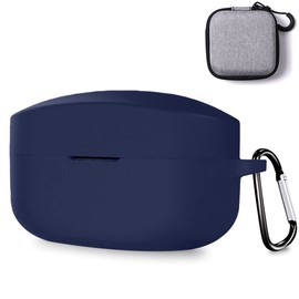 for Sony WF 1000XM4 Case Cover Monochrome Design, Smooth Surface Soft Silicone Material WAMOY WF-1000XM4 Protective Case (Dark Blue)
