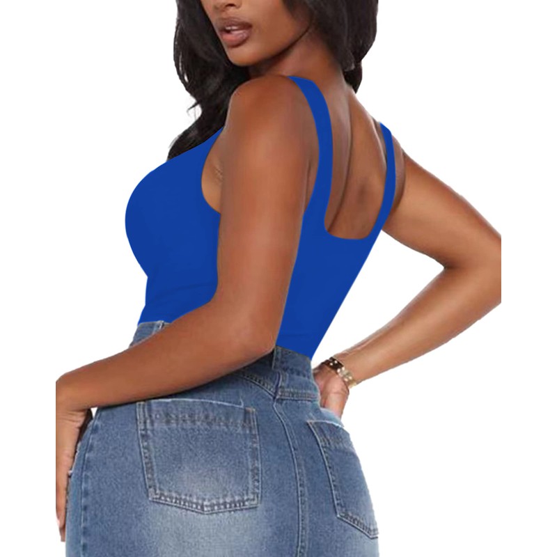 BelleLovin - Body sin mangas con cuello en V cuadrado