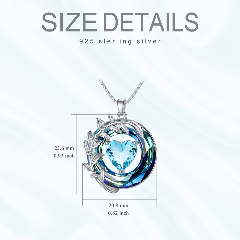 MEIDERBO December Birthstone Necklace for Women 925 Sterling Silver Birth