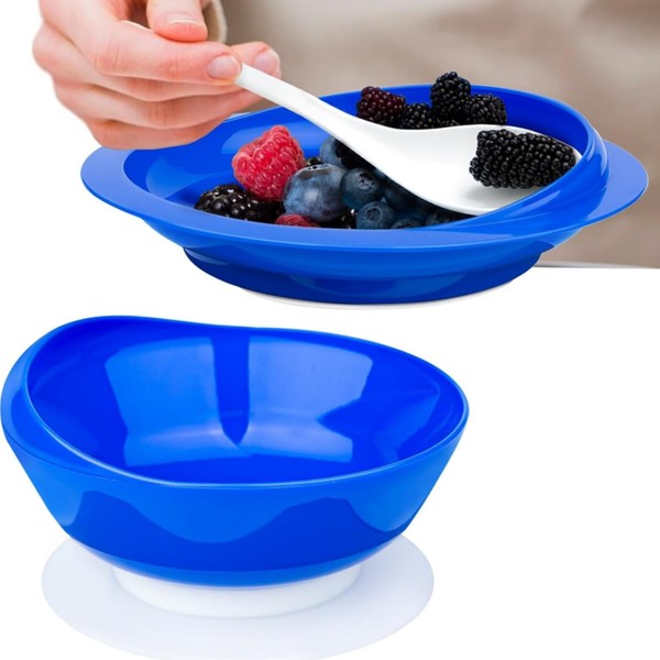 UKYCEORA Spill Proof Scoop Plate and Bowl with Non-Skid Suction