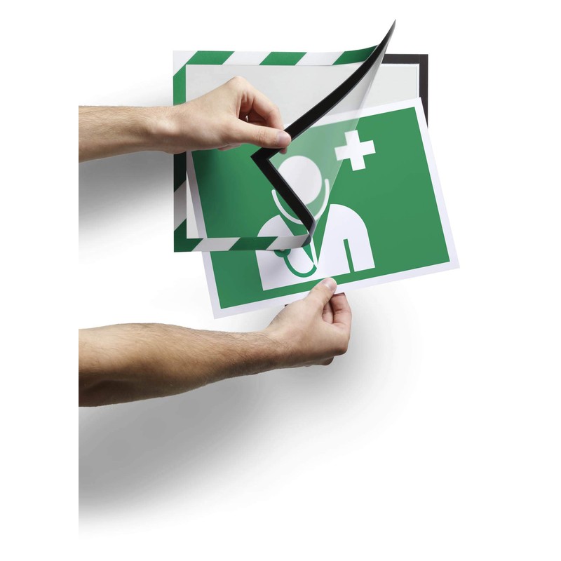 Durable Duraframe Security A4 Info Frame, Green/White (Pack of 2)