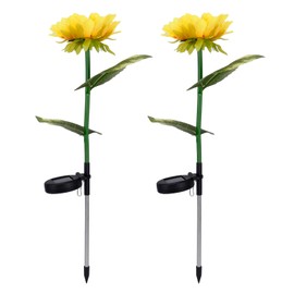 2Pcs Solar Powered LED Lamp Artificial Flower Light Garden Courtyard Decoration Warm White
