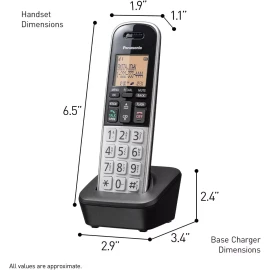 Panasonic Teléfono Inalámbrico Compacto Panasonic Con Bloqueo Llamadas Color Plateado
