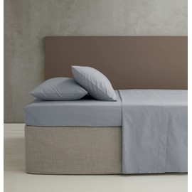 Catherine Lansfield Easy Iron Percale Double Extra Deep Fitted Sheet Grey