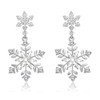arete de copos de nieve navideños con diamantes de imitación,