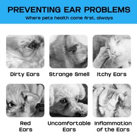 HEKEDES Ear Cleaner Finger Wipes, Dog/Cat Ear Cleaner Wipes Grooming Kit Care to Stop Ear Itching, Gentle Safe, Convenient Finger Wipes - 50 Count