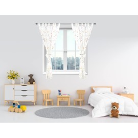 TupTam Children's Room Curtains with Bows Set of 2 Colour: Light / Deer, Size: Approx. 155 x 95 cm