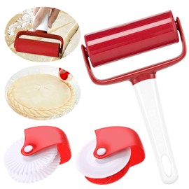 Qixuer Pastry Wheel Cutter, Pastry Lattice Roller Cutter 3 pcs Cookie Roller Plastic Wheel Roller Kitchen Baking Tool for Making Various Beautiful Pie Crust Or Ravioli Pasta Pizza Pastry