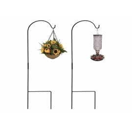 HOME - X 2 SHEPHERD HOOKS, STANDING GARDEN HOOKS, HUMMINGBIRD STAND HOLDER PLANT HOLDER