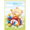 Grandson Easter Card - Bear with Colourful Eggs Chicks Daisies