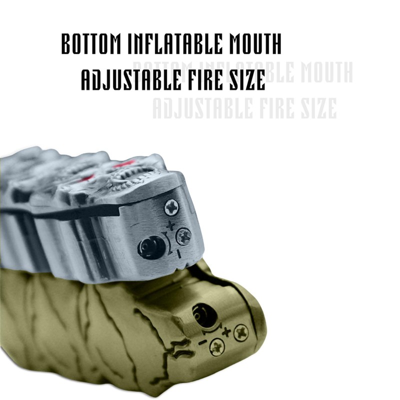 BEUIWJHE Torch Lighter, Unique Metal Skull Design, Refillable and Adjustable,