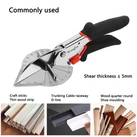 Wonglea Miter Shears,Multifunctional Quarter Round Cutting Tool,Mitre Shears,Shoe Molding Cutter for Wood,Angular Cutting Molding,Crafting with 2 Replacement Blades
