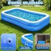 200cm Alberca Inflable Rectangular Piscinas Con Dos Flotador Azul