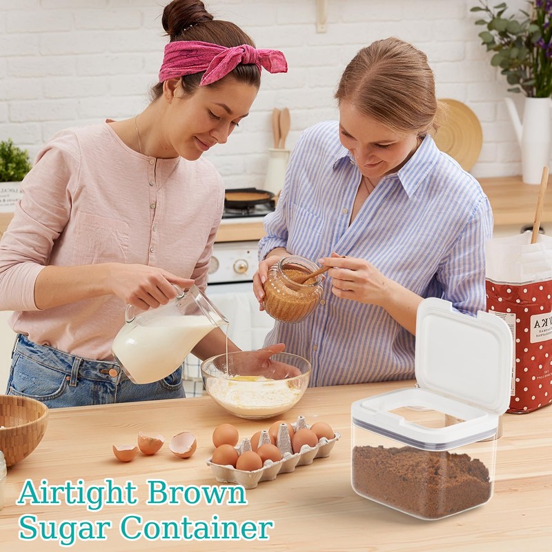 PEDFKLTU Brown Sugar Container Airtight, 1.3Qt(42Oz/1.2L) Brown Sugar Keeper Storage