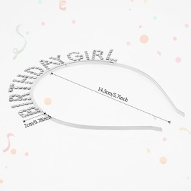 Birthday Crown for Women with Sash, Silver Birthday Sash & Tiara Glitter Crown Rhinestone Headband